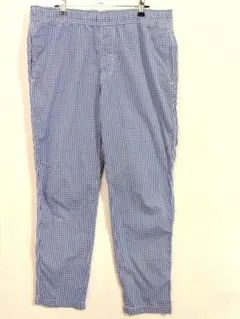 UNIQLO ユニクロ ギンガムチェック アンクルパンツ ネイビー Lサイズ