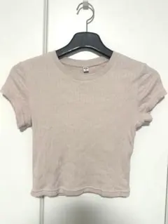 UNIQLO リブミニT ピンク Sサイズ 半袖 リブTシャツ