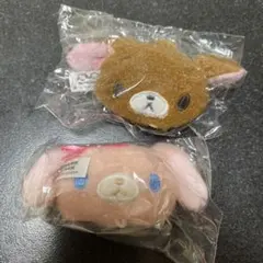 シュガーバニーズ　ぬいぐるみチャーム　くろうさ　ももうさ
