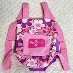 ぽぽちゃん 抱っこひも ピンク 花柄 お世話人形用