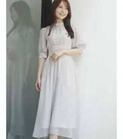 MERCURYDUOオープンショルダーウエストリブ切替花柄ワンピース