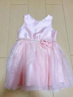 H&M ピンク フラワー装飾 ノースリーブワンピース　キラキラ