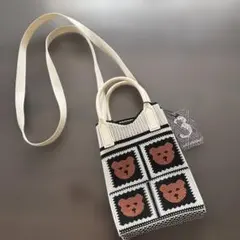 クマ顔デザインショルダーバッグ