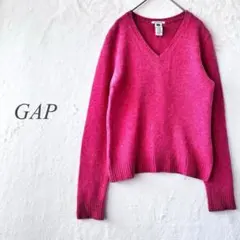 GAP Vネックセーター M 赤 ニット 無地 毛 1265