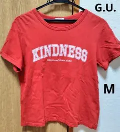 GU KINDNESS ロゴプリント 半袖Tシャツ レッド Mのサムネイル