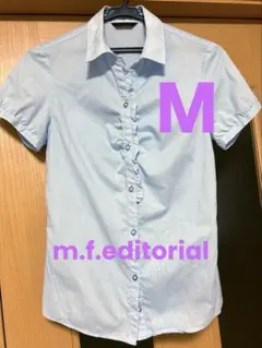 m.f.editorial 事務服M レディース　半袖シャツ ブラウス　水色のサムネイル