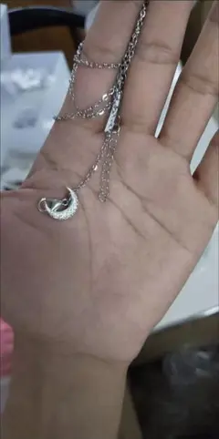 シルバー 三日月モチーフ ネックレス