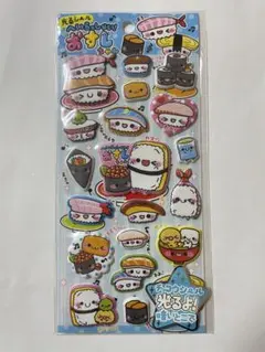 【平成レトロ】もっちり！蓄光シール おすしちゃん ぷっくりシール 当時物風
