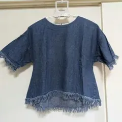 トップス インディゴ 半袖 カットソー M デニム シャツのサムネイル