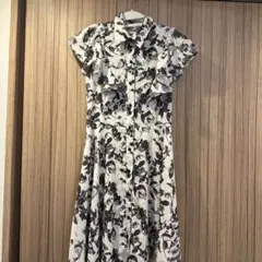 花柄 半袖シャツワンピース