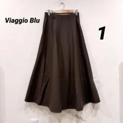 完売品☆ビアッジョブルー メルトンスムースロングスカート ブラウンのサムネイル
