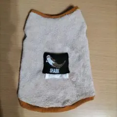 犬服 ベージュオレンジ シャーク刺繍ハンドメイド