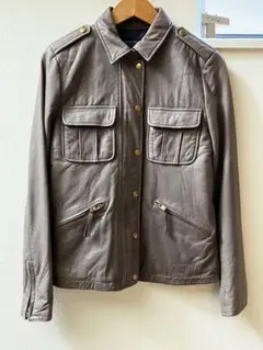 Spick and Span レザージャケット 羊革36 ブラウン グレージュ