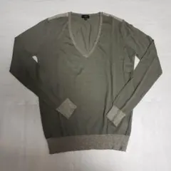 JOSEPH Vネックニット！ M。オリーブグリーン。カシミヤ100％　ラメのサムネイル