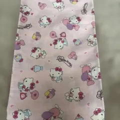 ハローキティ柄ピンク生地 はぎれ