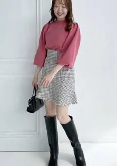 新品　mysty woman ツイードマーメイドミニスカート