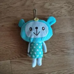 水色 クマ ぬいぐるみ マスコット ポーチ