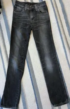 Nudie Jeans ブラックデニムパンツ LOW SLIM JIM W25のサムネイル
