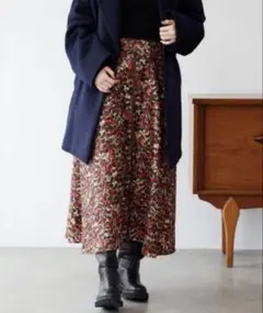 美品ＩＥＮＡ ／ イエナ フラワースカート 34 レッド