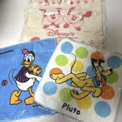 ディズニー ミニタオル2枚＆巾着袋セット 未使用 ミニー デイジー プルート