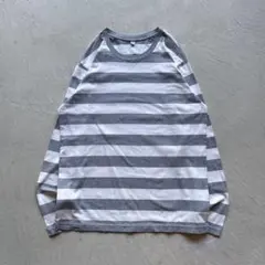 00s old uniqlo grey border l/s ボーダー グレー