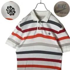希少古着 風車NIKEナイキ マルチカラーボーダーポロシャツ