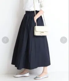 スローブイエナ　SLOBE IENA タフタギャザースカート　ネイビー　38
