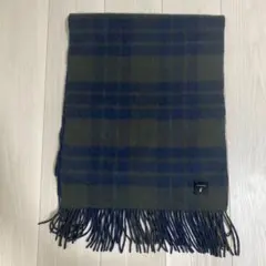 トゥモローランド　カシミヤ チェック柄マフラー ダークグリーン
