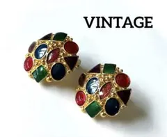 【VINTAGE】未使用＊カラフル・多色　ヴィンテージ イヤリング