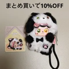 パネル黒猫ちゃん2ウェイバッグ コヤンイサムチョン ハート刺繍キルト