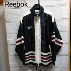 【Reebok】ナイロンジャケット 黒×白 Ｍ メンズ