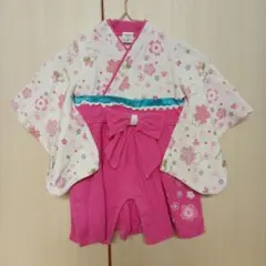 ディズニー　ミニーと桜のプリント着物スタイルドレス