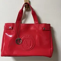 ARMANI JEANS エナメル トートバッグ レッドのサムネイル