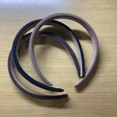 カチューシャ3個セット（黒、茶色、ベージュ）