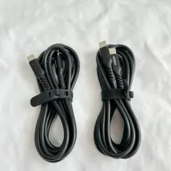 タイプC ケーブル 2メートル 2本 充電ケーブル 黒 ブラック Type-C