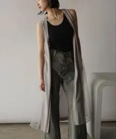 【新品タグ付】ヤマダヤ RADIATE ノースリーブロングジレ ライトグレー