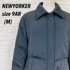90s 美品★希少旧ロゴ★ニューヨーカー ロングダウンコート 比翼 9AR 黒のサムネイル