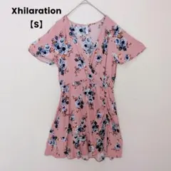 Xhilaration 【S】フラワープリント 半袖ミニワンピース 可愛 華やか