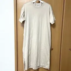 UNIQLO ユニクロ Tシャツワンピース ロング レディース ベージュ S
