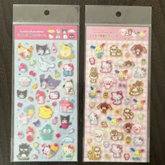 ラメ入り樹脂もりシール ハローキティ キャラクターシール2枚セット