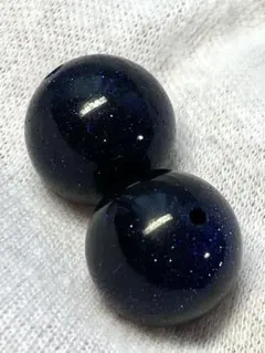 【超音波洗浄済】ブルーゴールドストーン（紫金石）10mm 2玉 鏡面仕上げ
