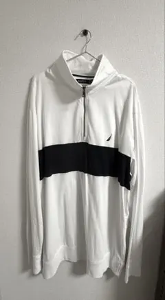 【NAUTICA・古着】長袖 ハーフジップ スウェット 裏起毛 刺繍 アメカジ