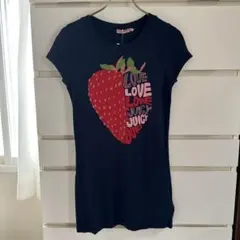 未使用タグ付　JUICY COUTURE イチゴプリント Tシャツ S ネイビーのサムネイル