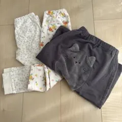 90 スパッツズボン　まとめ売り　3本セット　プーさん　ルルロロ　ねこちゃん
