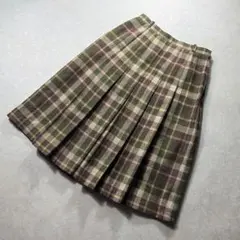 レリアン Leilian チェックスカート ウール