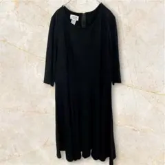 【Unique Vintage】ピンタック フレアワンピース 1X 黒 3L