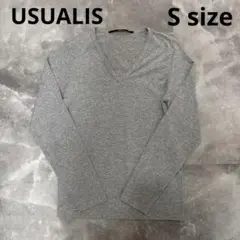 USUALIS ウザリス 長袖カットソー Sサイズ Ｖネック グレー 春服のサムネイル