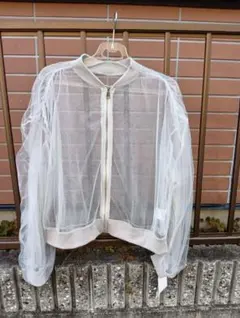 新品未使用】】 ベルト付きシアージャケット オフホワイト ナイ 