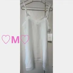 ♡Helm♡レース シアー　キャミソール ホワイト M 新品　しまむらのサムネイル