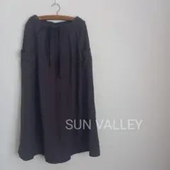 SUN VALLEY サンバレー　綿麻ロングスカート　濃いグレー　M